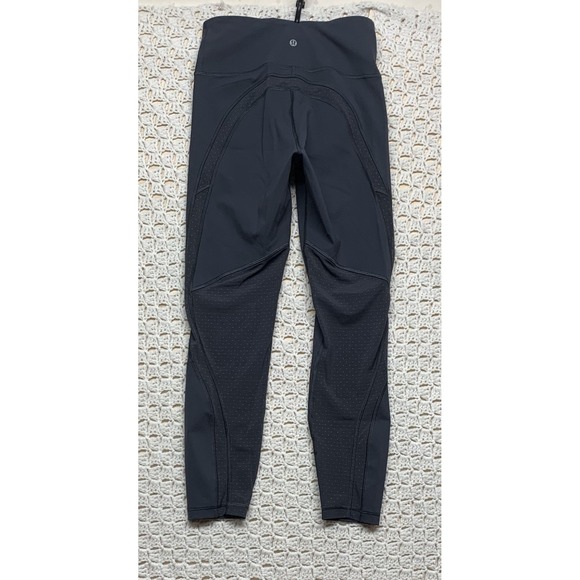 Lululemon Womens Gray Speed Up Capri Leggings Size 6‎ Mesh Inserts High Rise - Picture 1 of 11